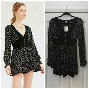 Ecote Pia Button-Waist Romper